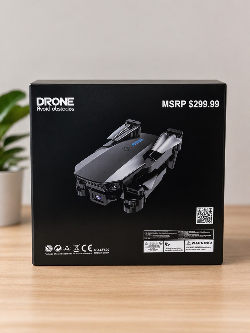 DRONE Avoid Obstacles Foldable Camera Drone - Black